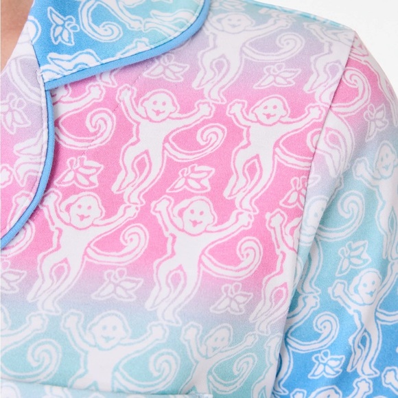 Roller Rabbit LIMITED EDITION Ombre Monkey Polo Pajamas NWT - Picture 4 of 7